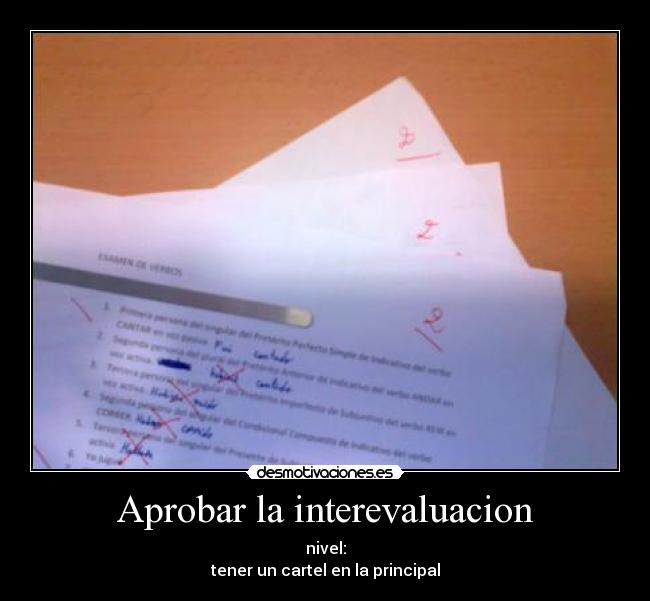 Aprobar la interevaluacion -
