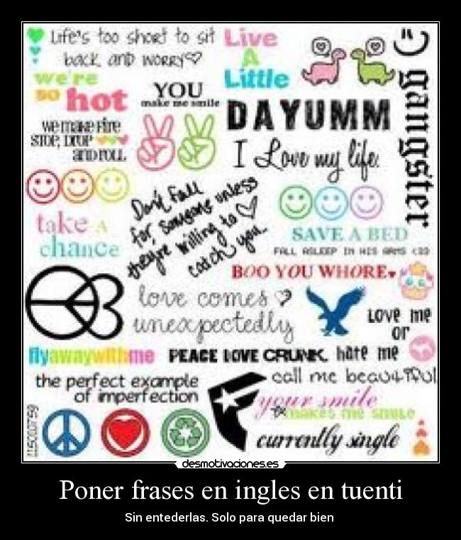 Poner frases en ingles en tuenti - 