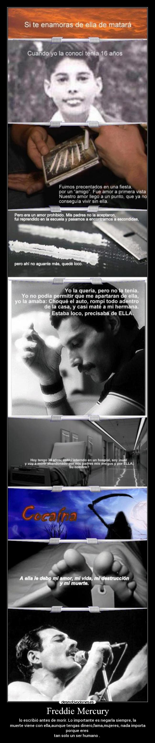 carteles droga cocaina muerte adiccion freddie mercury desmotivaciones