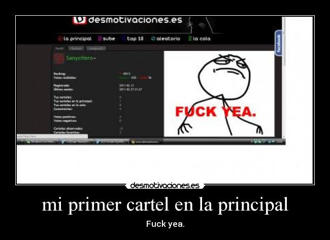 mi primer cartel en la principal -