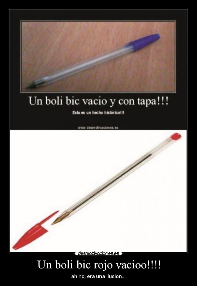 Un boli bic rojo vacioo!!!! -