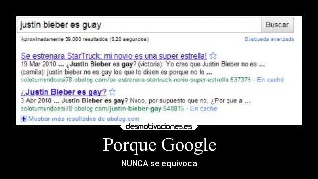 Porque Google - NUNCA se equivoca