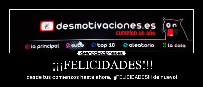 ¡¡¡FELICIDADES!!! - desde tus comienzos hasta ahora, ¡¡¡FELICIDADES!!! de nuevo!