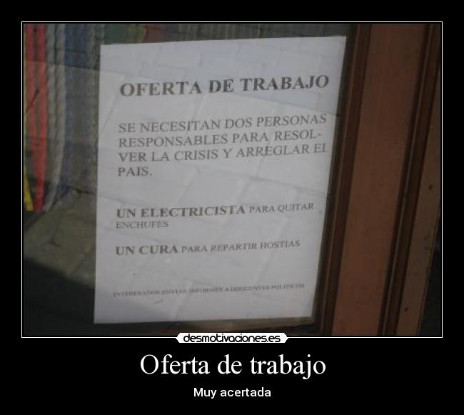 Oferta de trabajo -