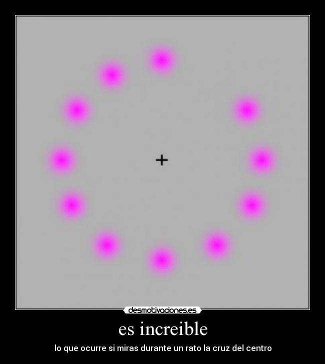 es increible - lo que ocurre si miras durante un rato la cruz del centro