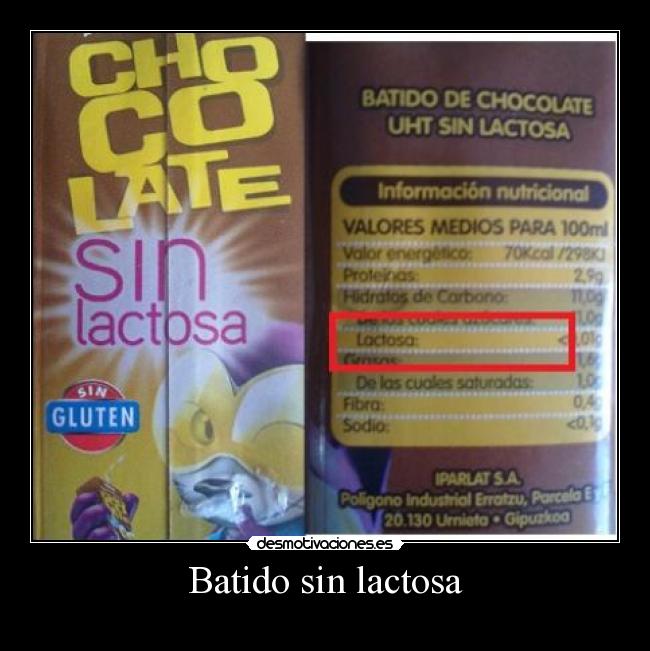 Batido sin lactosa -
