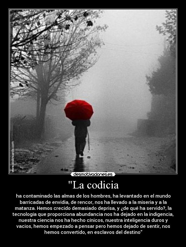 La codicia -
