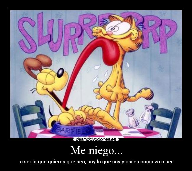 Me niego... - a ser lo que quieres que sea, soy lo que soy y así es como va a ser