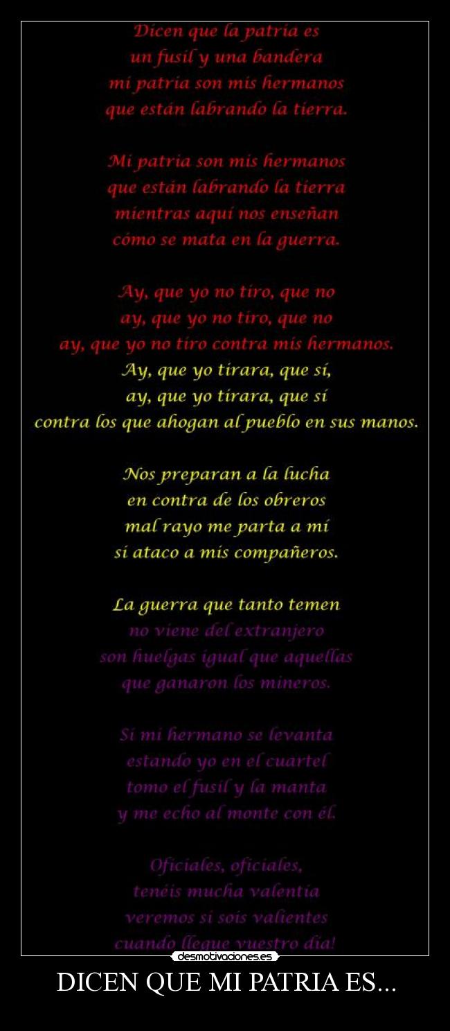 DICEN QUE MI PATRIA ES... -
