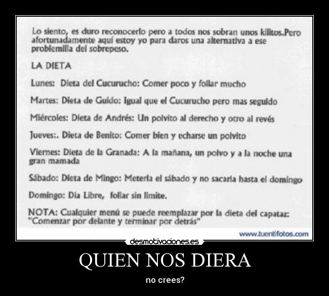 QUIEN NOS DIERA - 