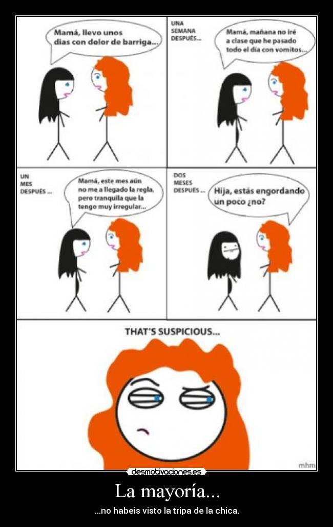 La mayoría... - ...no habeis visto la tripa de la chica.