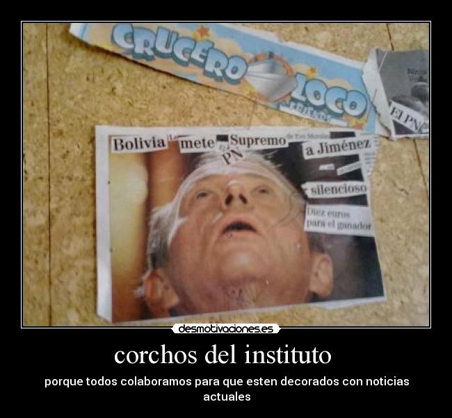 corchos del instituto - porque todos colaboramos para que esten decorados con noticias actuales
