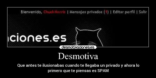 Desmotiva - Que antes te ilusionabas cuando te llegaba un privado y ahora lo
primero que te piensas es SPAM
