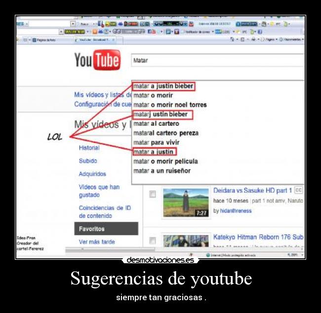 Sugerencias de youtube - 
