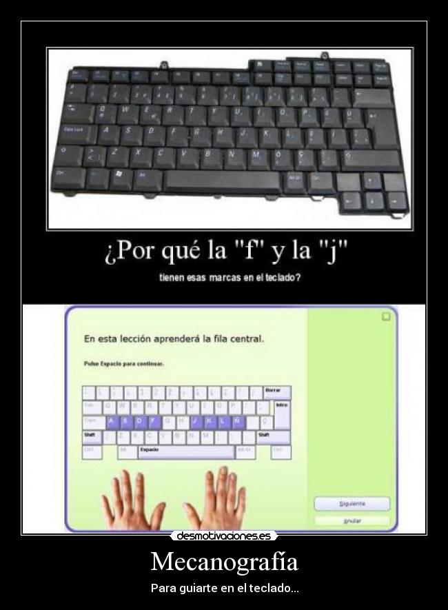 Mecanografía - Para guiarte en el teclado...