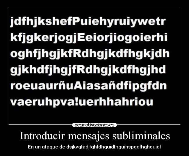 Introducir mensajes subliminales -