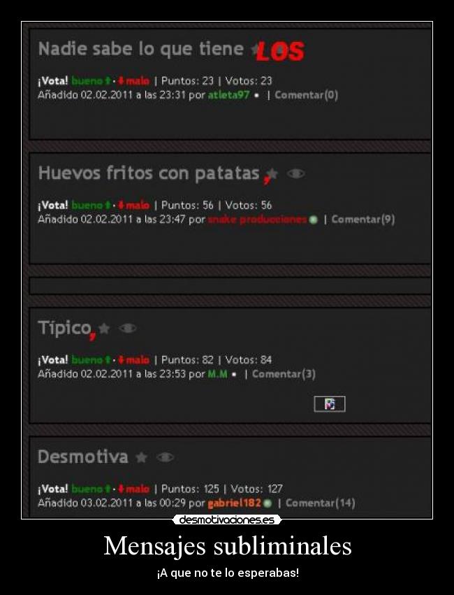 Mensajes subliminales - ¡A que no te lo esperabas!