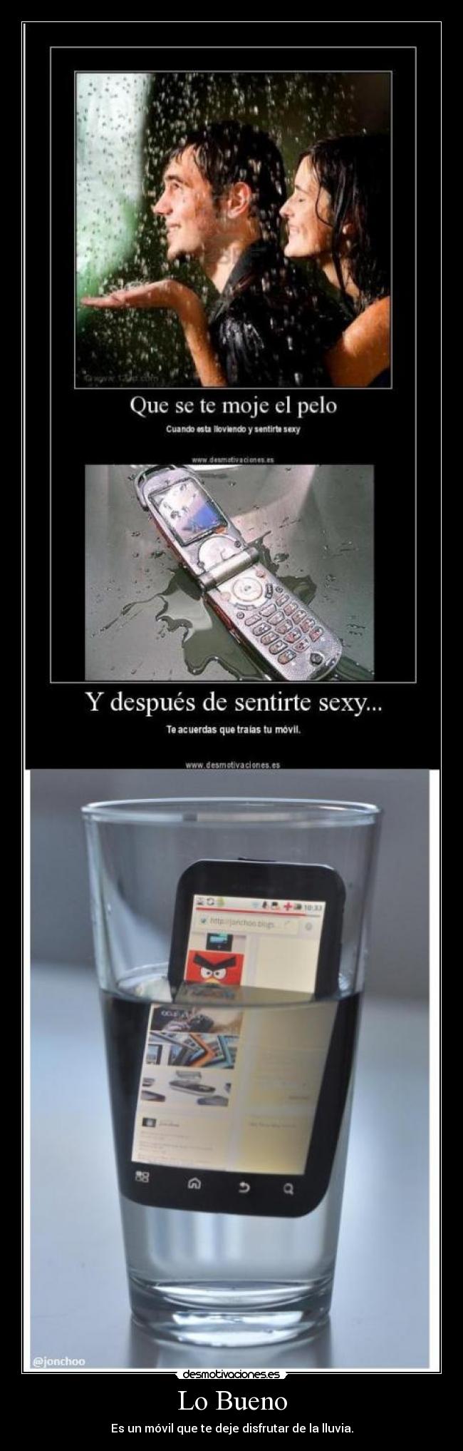Lo Bueno - Es un móvil que te deje disfrutar de la lluvia.
