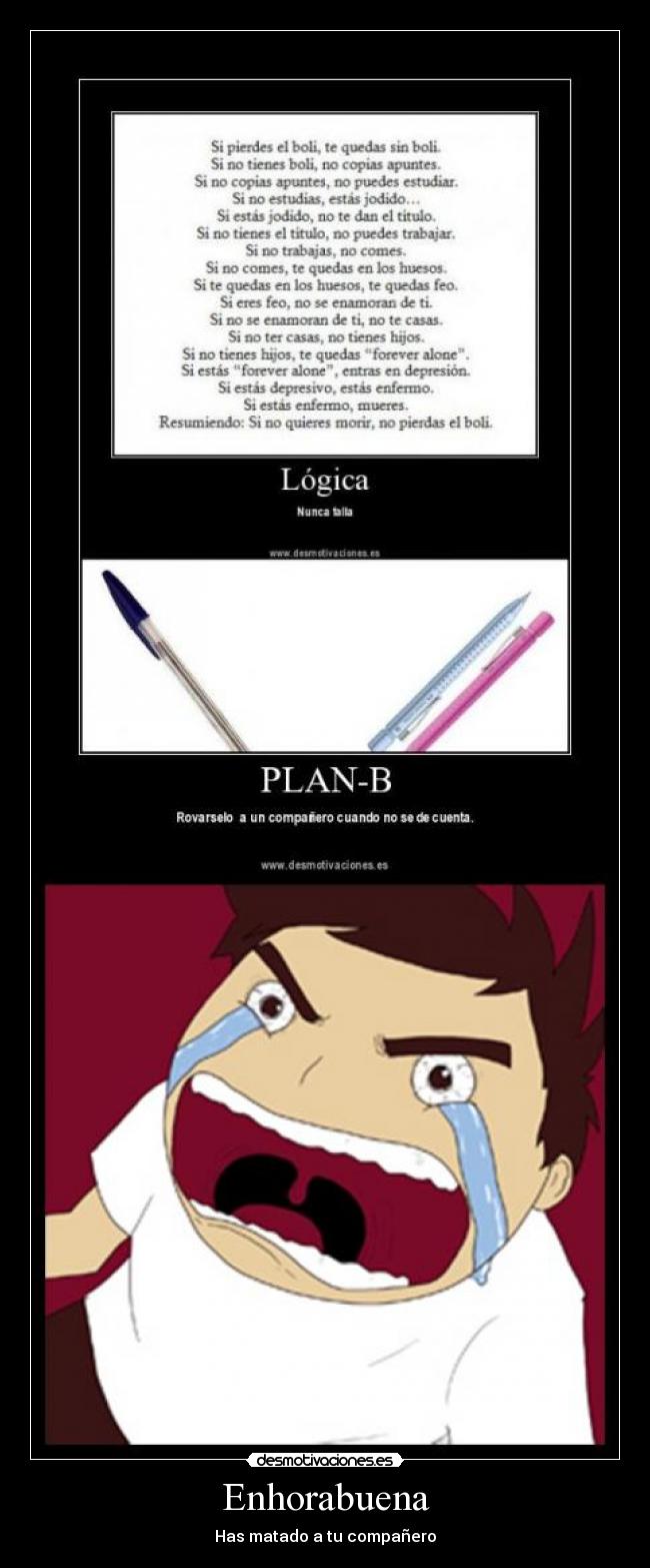 Enhorabuena - Has matado a tu compañero