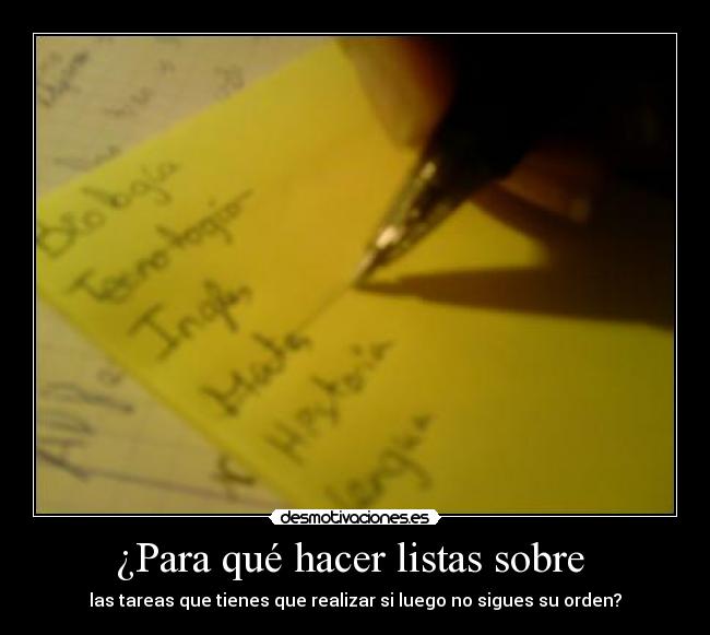 ¿Para qué hacer listas sobre -