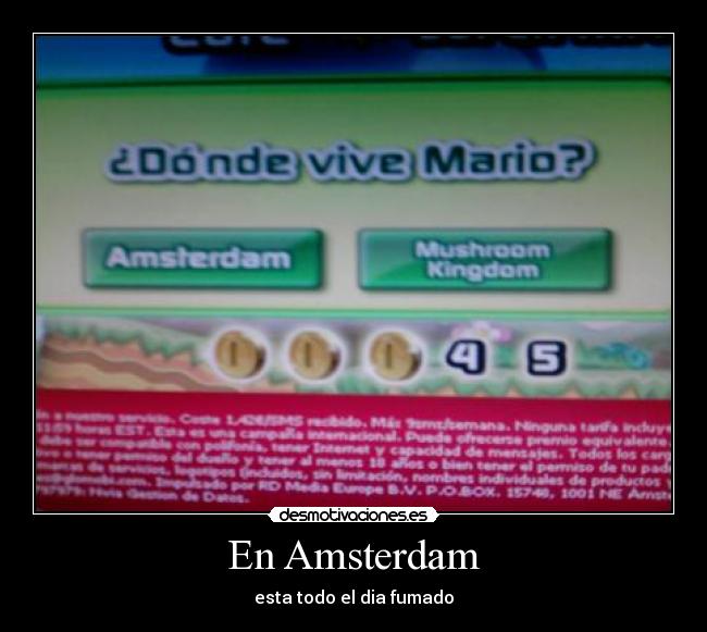 En Amsterdam - esta todo el dia fumado
