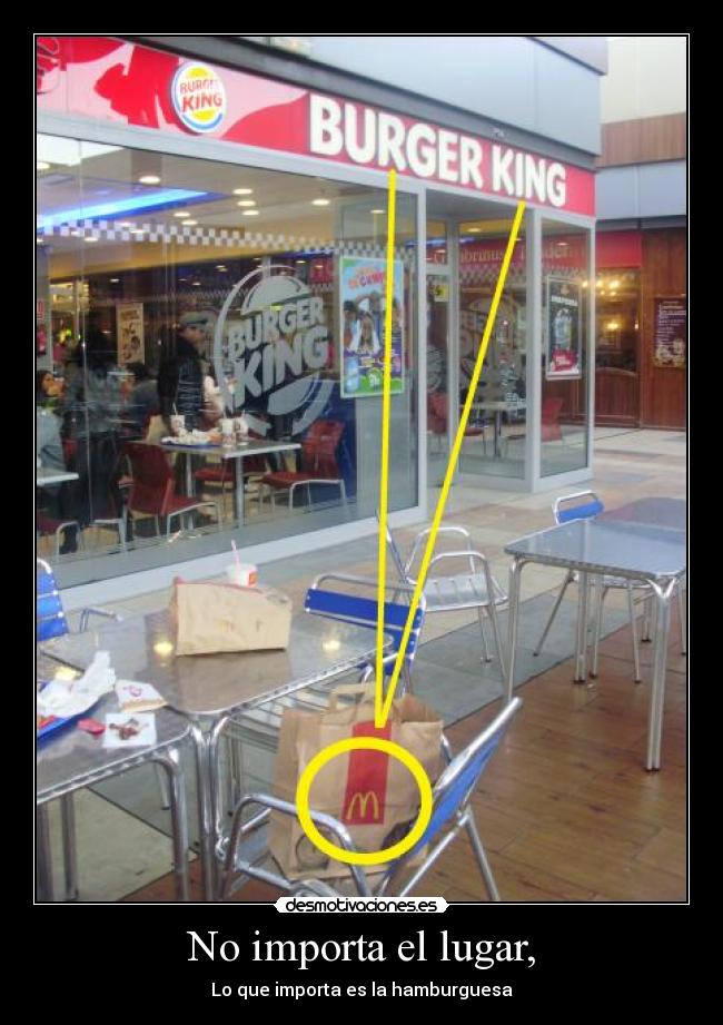 No importa el lugar, -