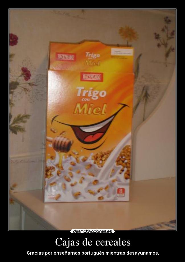 Cajas de cereales - Gracias por enseñarnos portugués mientras desayunamos.