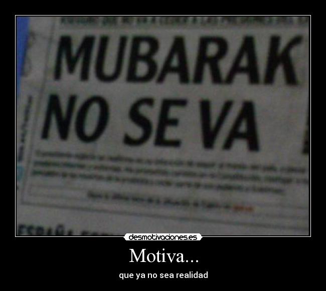Motiva... - que ya no sea realidad