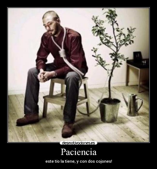 Paciencia - este tío la tiene, y con dos cojones!