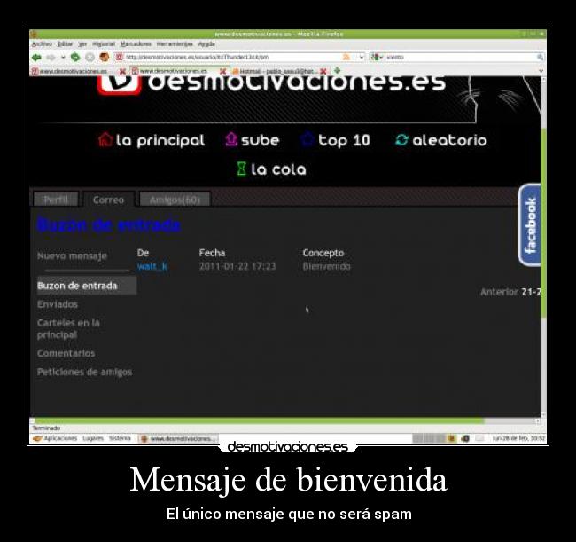 Mensaje de bienvenida - 