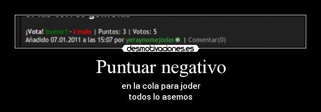 Puntuar negativo -