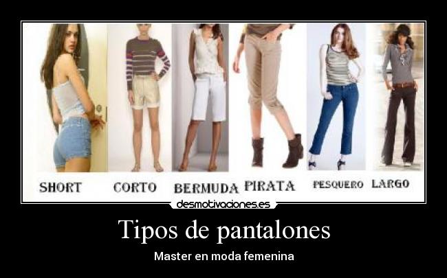 Tipos de pantalones - Master en moda femenina