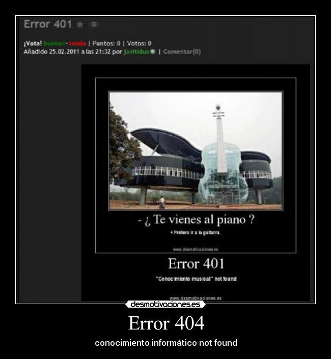 Error 404 - conocimiento informático not found