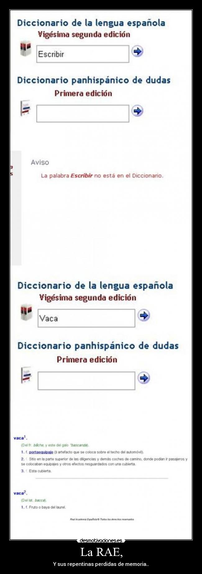 La RAE, - Y sus repentinas perdidas de memoria..