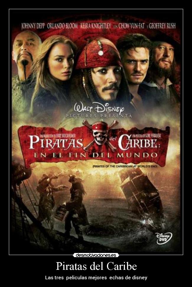 Piratas del Caribe - Las tres peliculas mejores echas de disney
