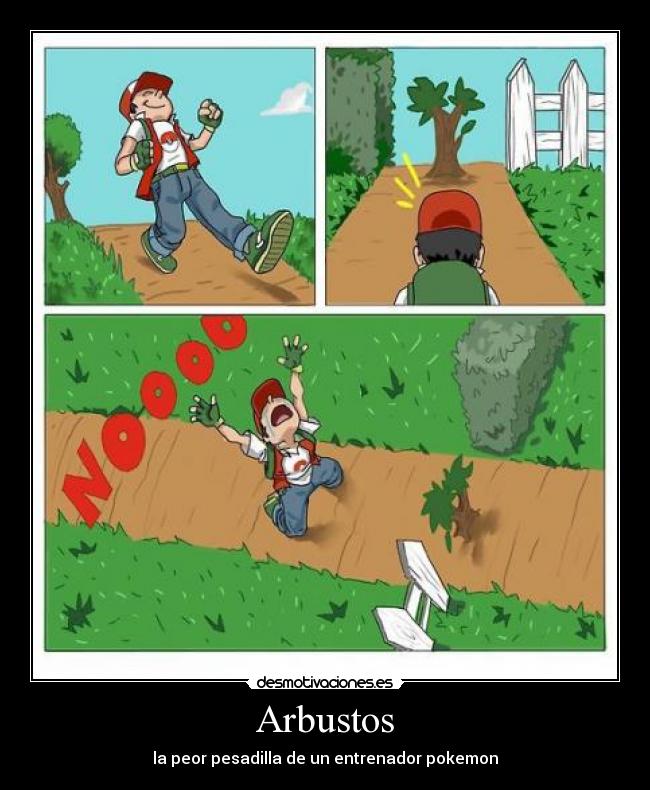 carteles arbustos pokemon rojo pikacho obstaculo desmotivaciones