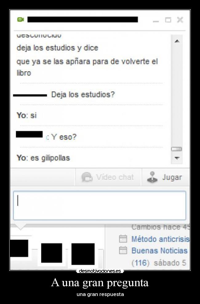 A una gran pregunta -