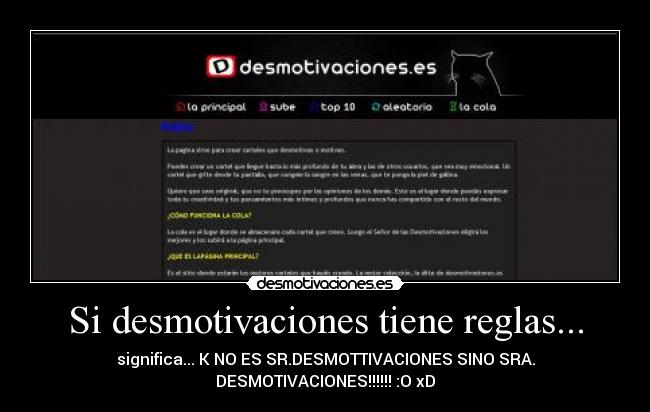 Si desmotivaciones tiene reglas... - 