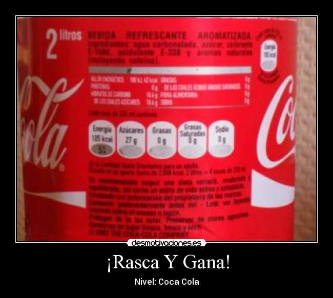 ¡Rasca Y Gana! - Nivel: Coca Cola