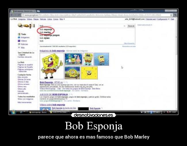 Bob Esponja - parece que ahora es mas famoso que Bob Marley