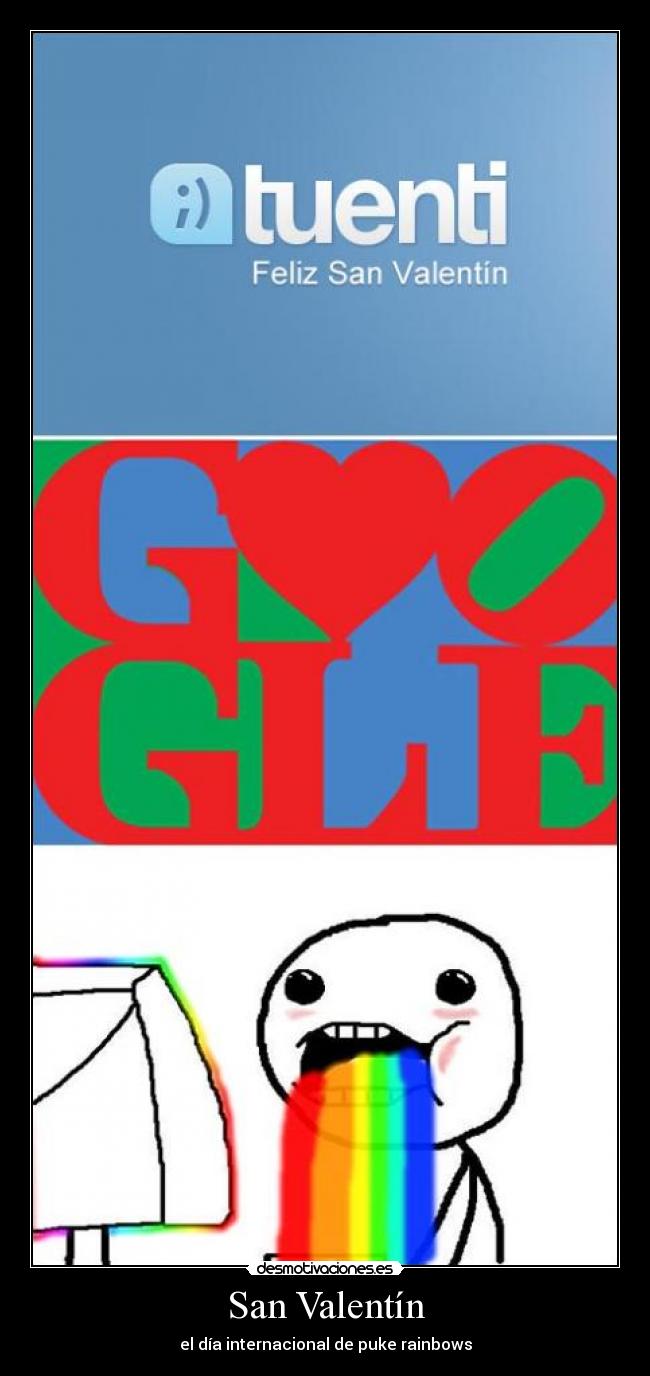 San Valentín - el día internacional de puke rainbows