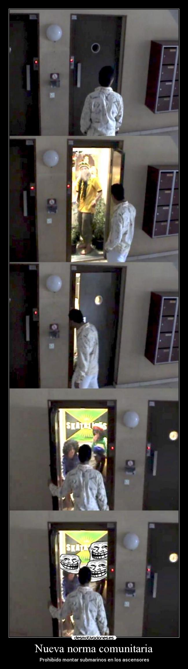 Nueva norma comunitaria - Prohibido montar submarinos en los ascensores