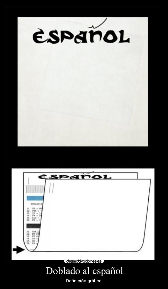 Doblado al español - Definición gráfica.