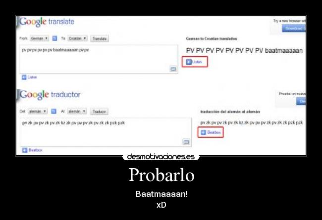 carteles traductor google batman beatbox desmotivaciones