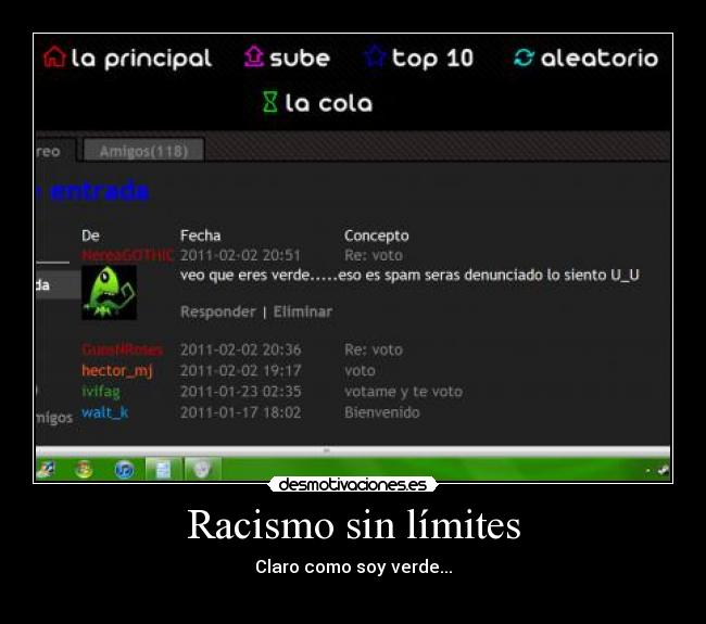 Racismo sin límites - Claro como soy verde...
