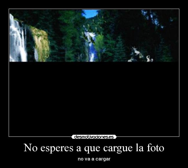 No esperes a que cargue la foto - no va a cargar