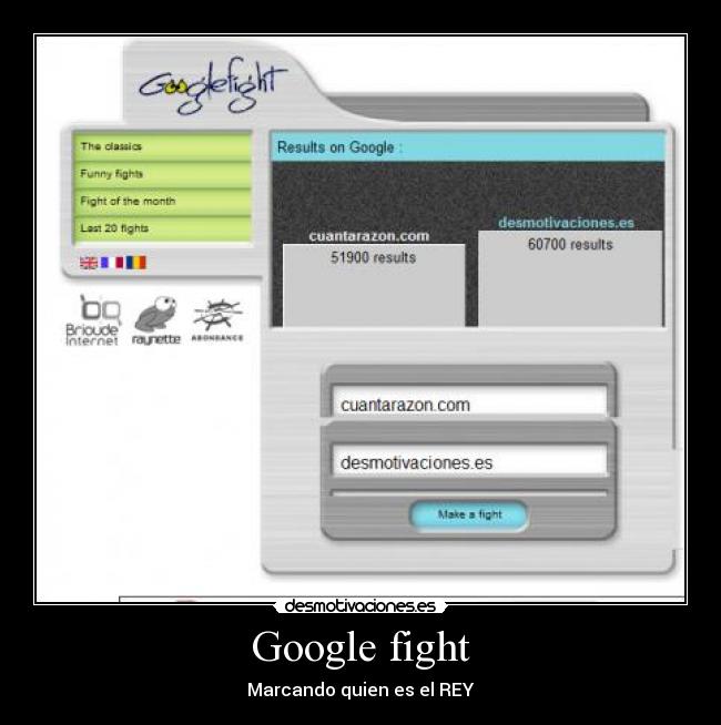 Google fight - Marcando quien es el REY