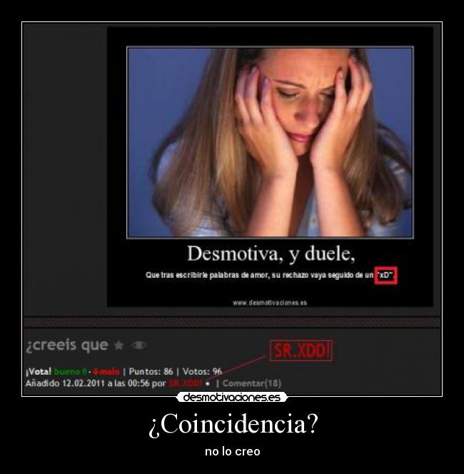 ¿Coincidencia? -