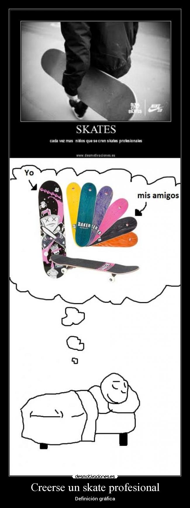 carteles skate definicion grafica nino desmotivaciones