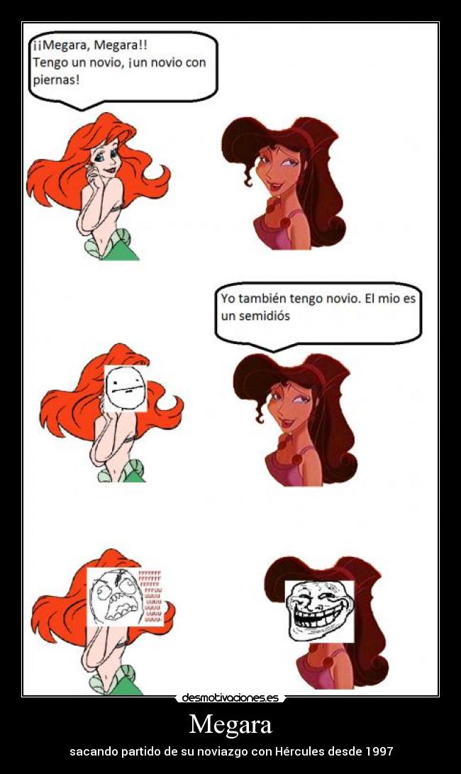 Megara - sacando partido de su noviazgo con Hércules desde 1997